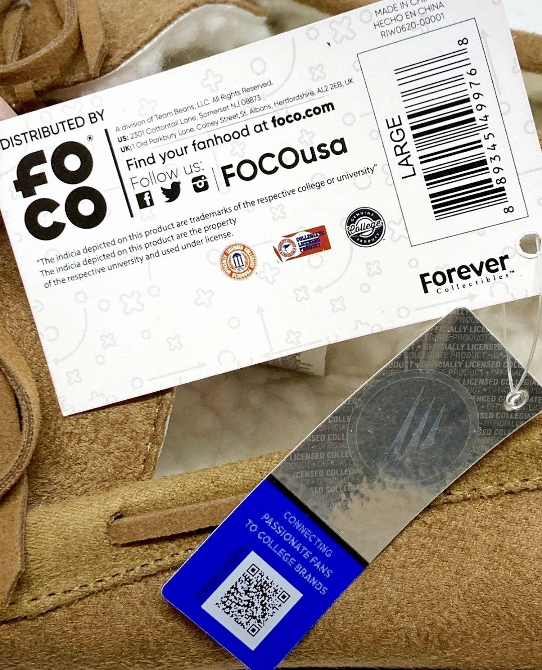 Slider Flip Flops New *Michigan Wolverines Moccasin Slippers (Size: Men 11/12 or Large)