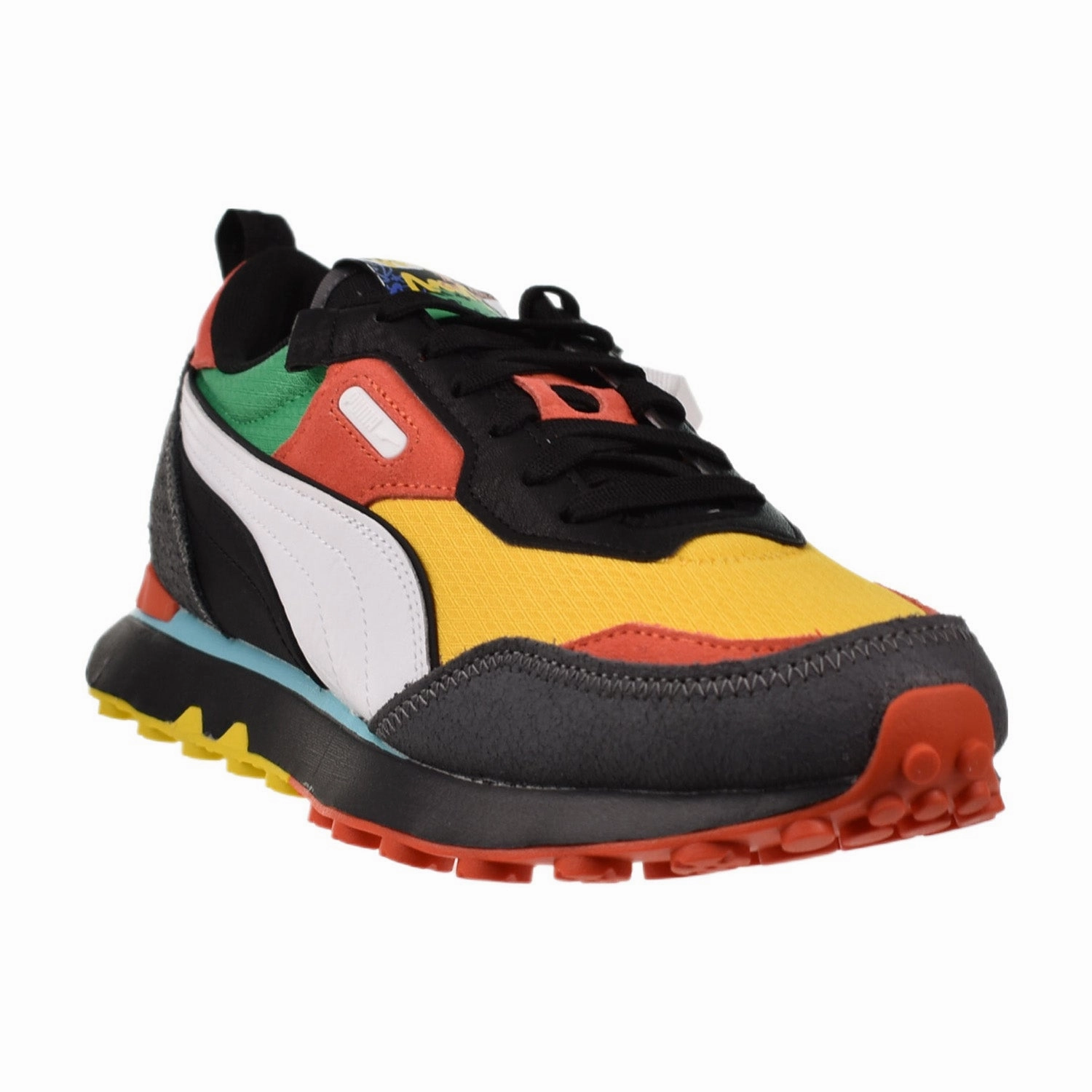 Puma Rider FV Block Party Men's Shoes Cool Dark Grey-Yellow Sizzle Asics Skateboard Shoe