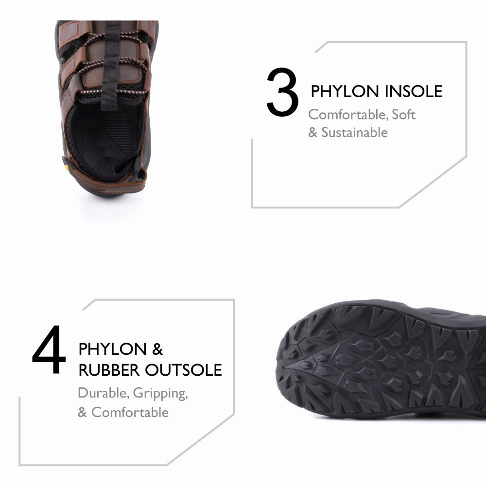 camel active Adjustable Leather Strap Sandals Men Coffee VALERIO 892403-XC1SV-33 COFFEE Sandals Barbados Hotels