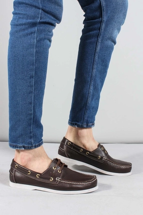 Shoes To Wear With Chinos Business Casual FST Genuine Leather Men's Casual Shoes 858XATIMBIR Brown - Kalamta