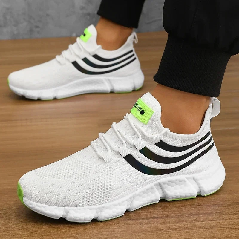 Men Shoes Breathable Classic Running Sneakers for Man Outdoor Light Comfortable Mesh Shoes Slip on Walking Shoes Tenis Masculino Flats Leopard Print Shoes