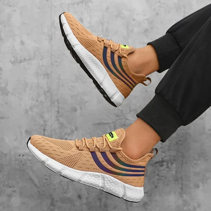 Flat Shoes Ballet Men Shoes Breathable Classic Running Sneakers for Man Outdoor Light Comfortable Mesh Shoes Slip on Walking Shoes Tenis Masculino