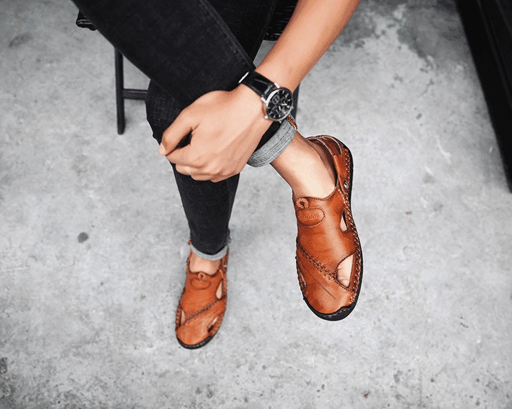 Similar Sandals Darren - Men Leather Sandals Summer Non-slip Breathable Slip on