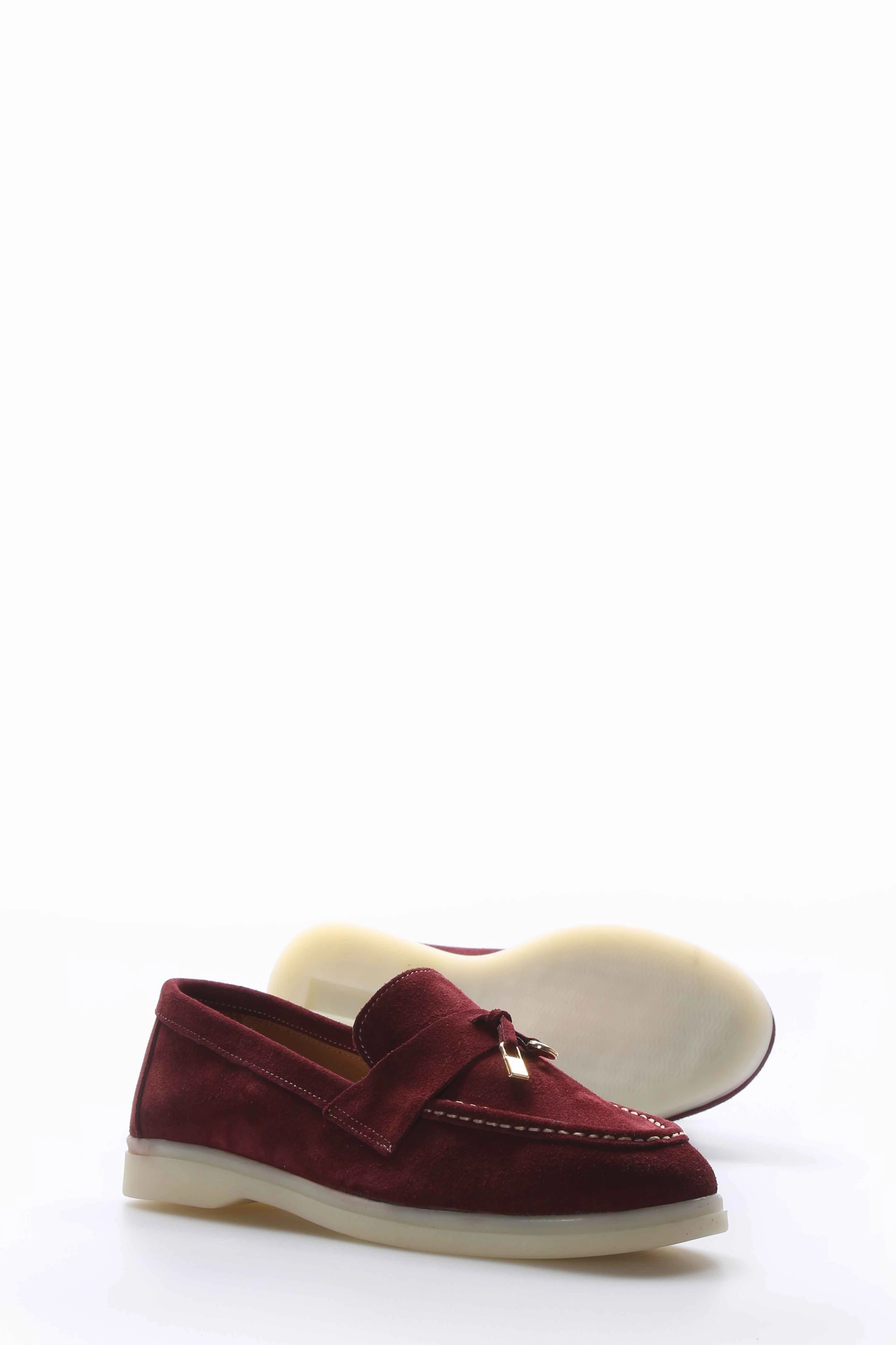 Casual Shoes 2023 FST Genuine Leather Women's Casual Shoes 733ZA021 Burgundy Suede - Acatzingo