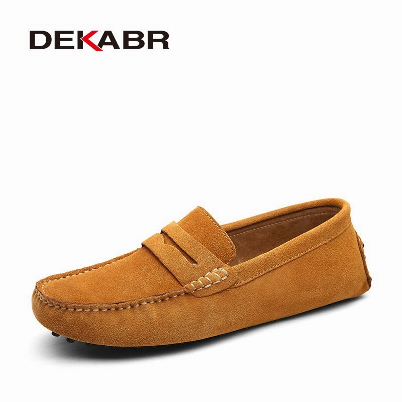 DEKABR Brand Fashion Summer Style Soft Moccasins Men Loafers High Quality Genuine Leather Shoes Men Flats Gommino Driving Shoes Heren Loafers