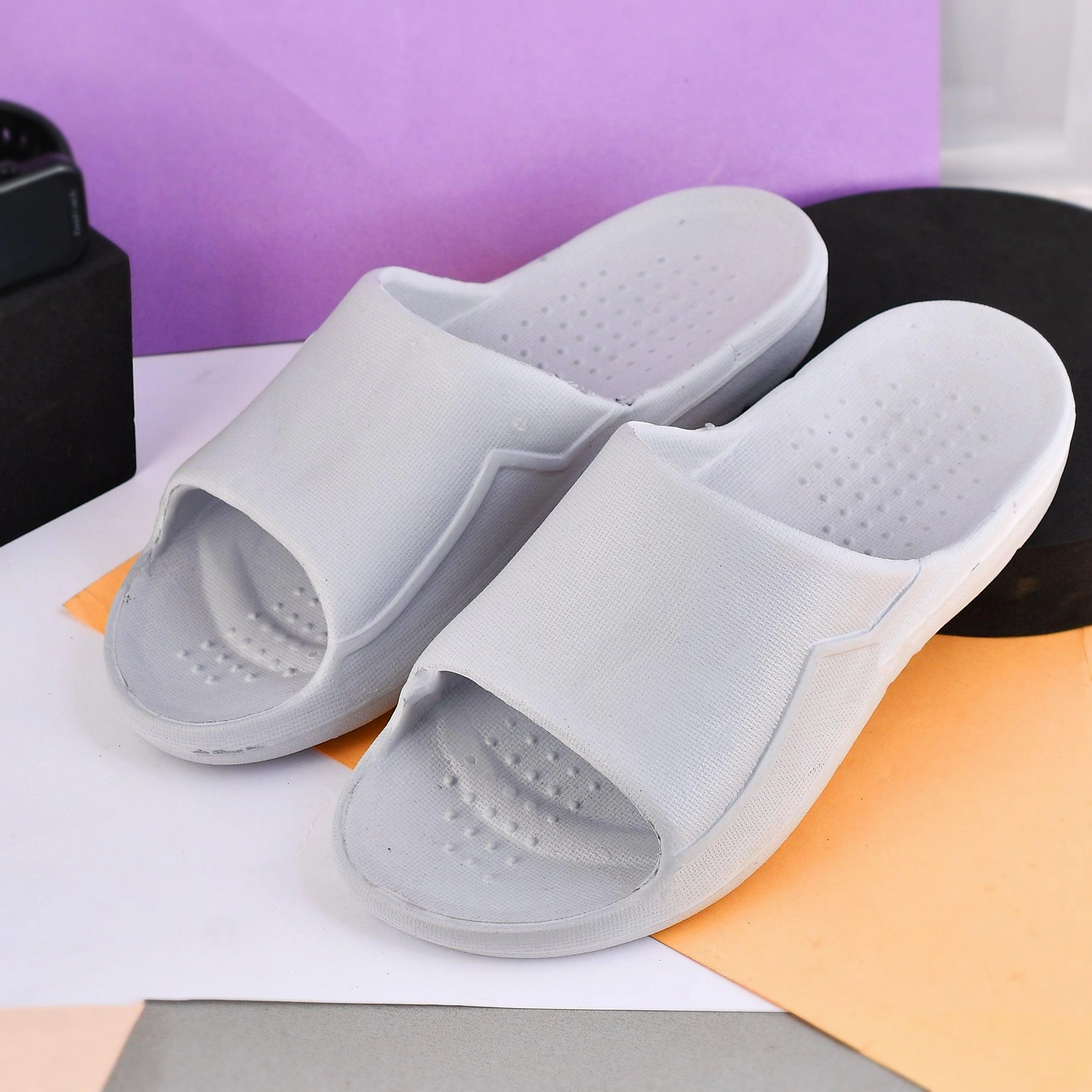 White Slides LOTUS VENUE Eva Slides Chappal Slippers For Men's And Boys