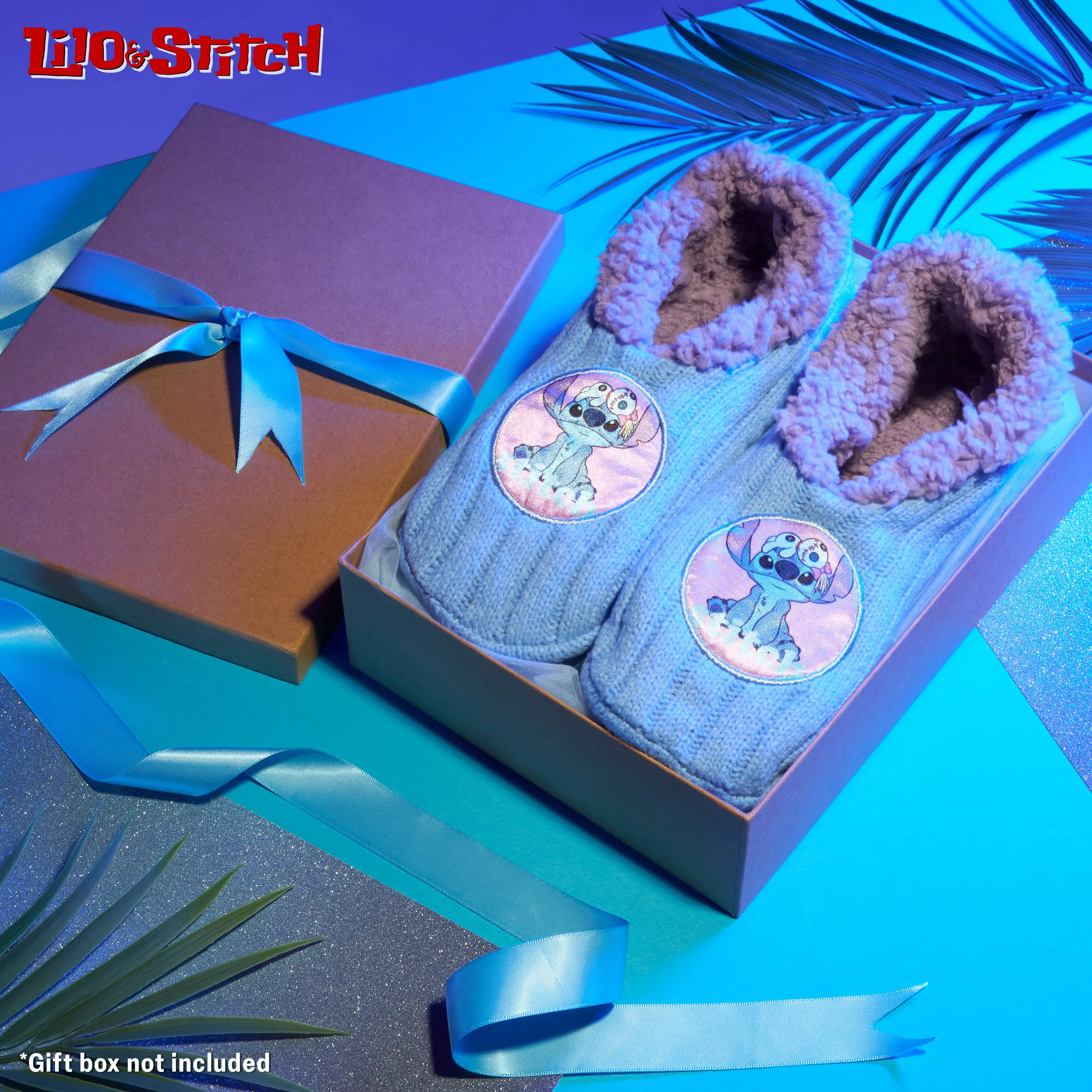 Disney Womens Ballerina Slippers with Sherpa Lining, Knitted Non-Slip House Shoes Toe Slippers