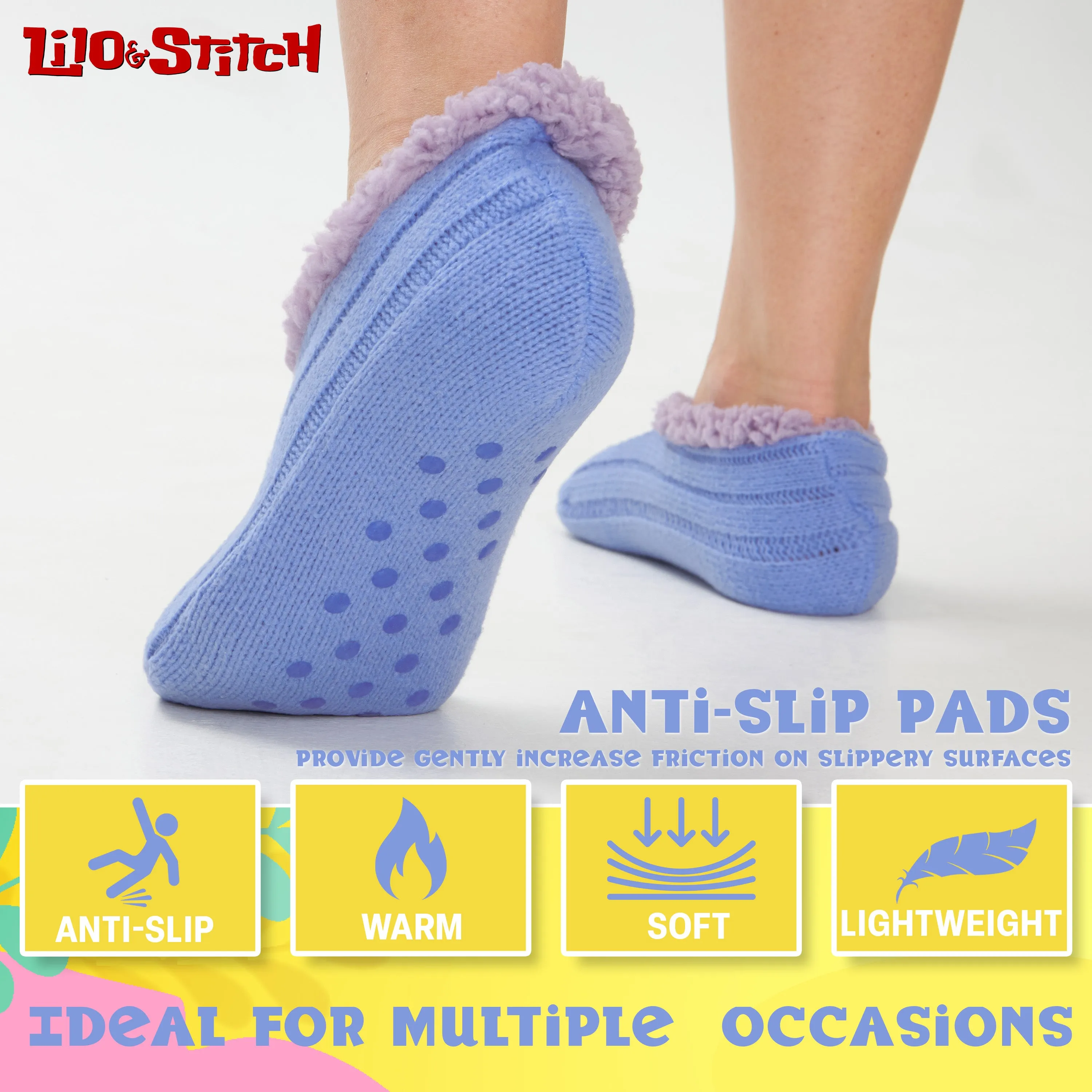 Disney Womens Ballerina Slippers with Sherpa Lining, Knitted Non-Slip House Shoes Bunny Rabbit Slippers