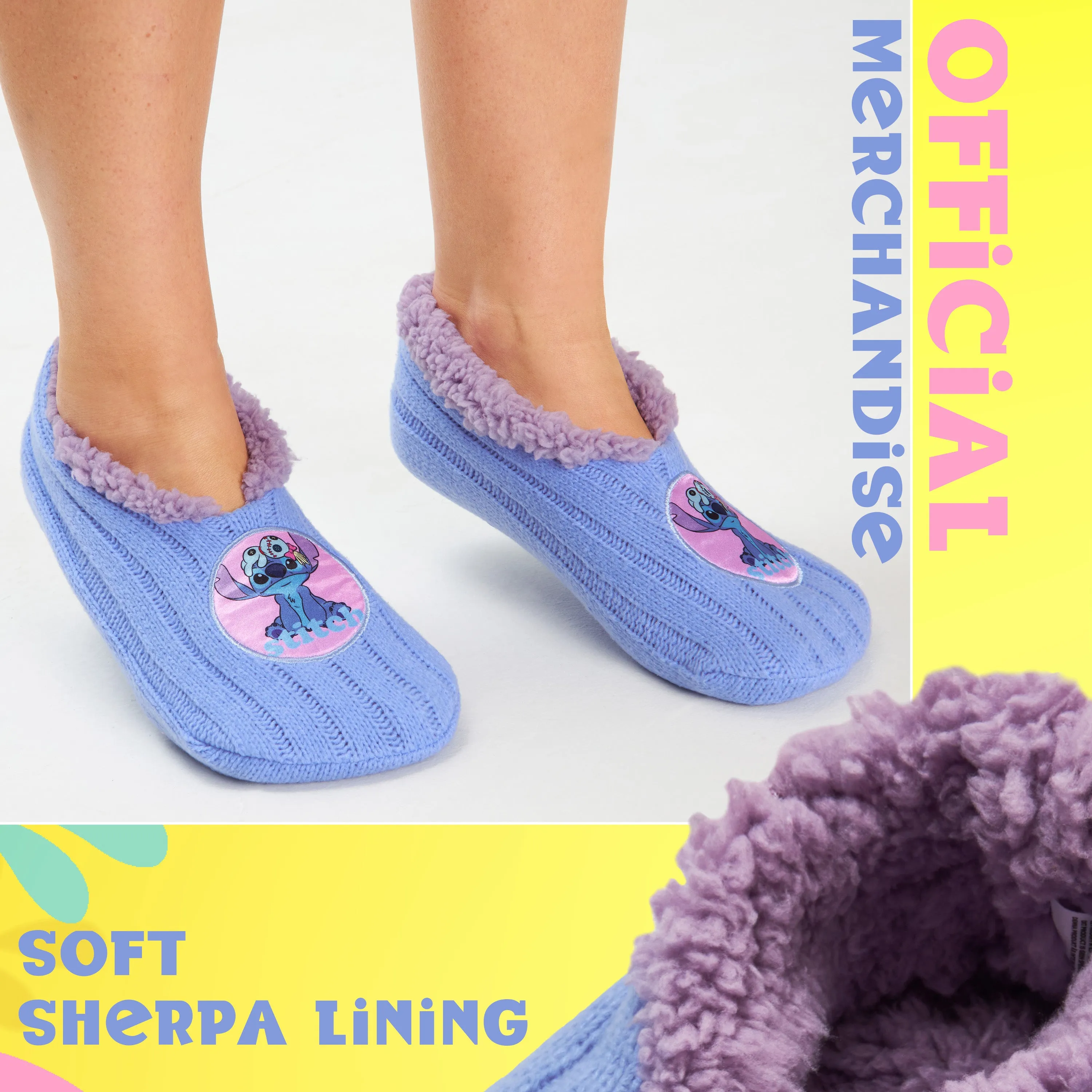Disney Womens Ballerina Slippers with Sherpa Lining, Knitted Non-Slip House Shoes Leopard Slippers Boots