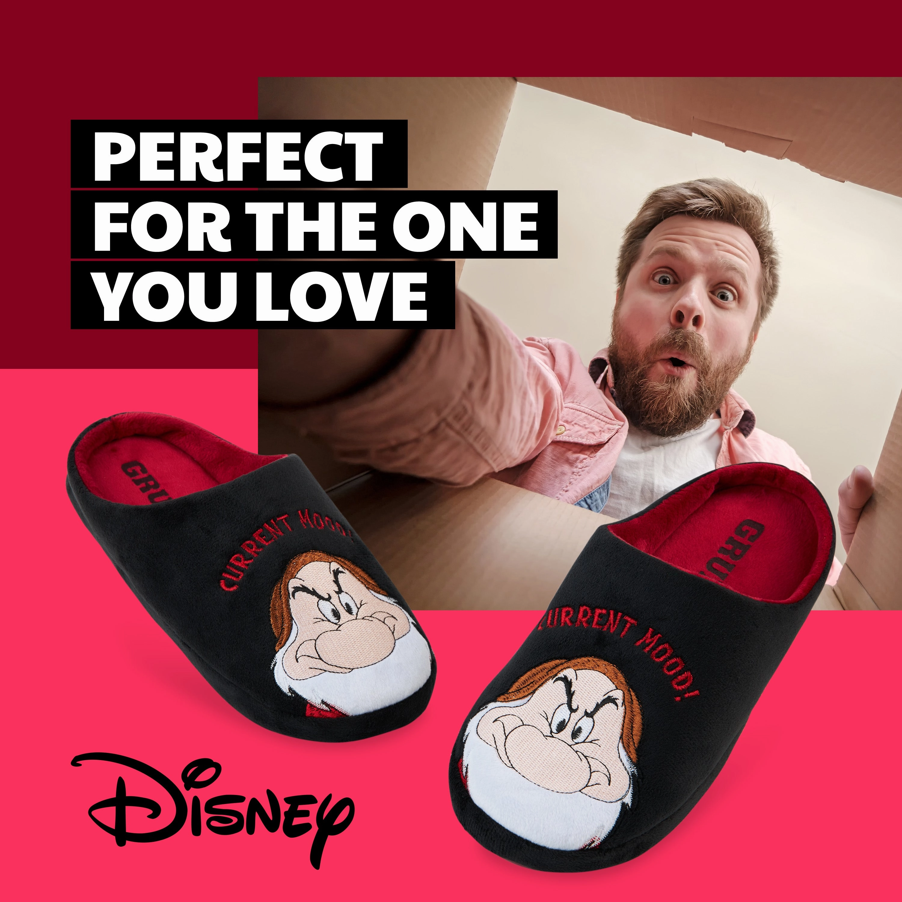 Everlasting Slippers Disney Men's Slippers -Grumpy House Shoes