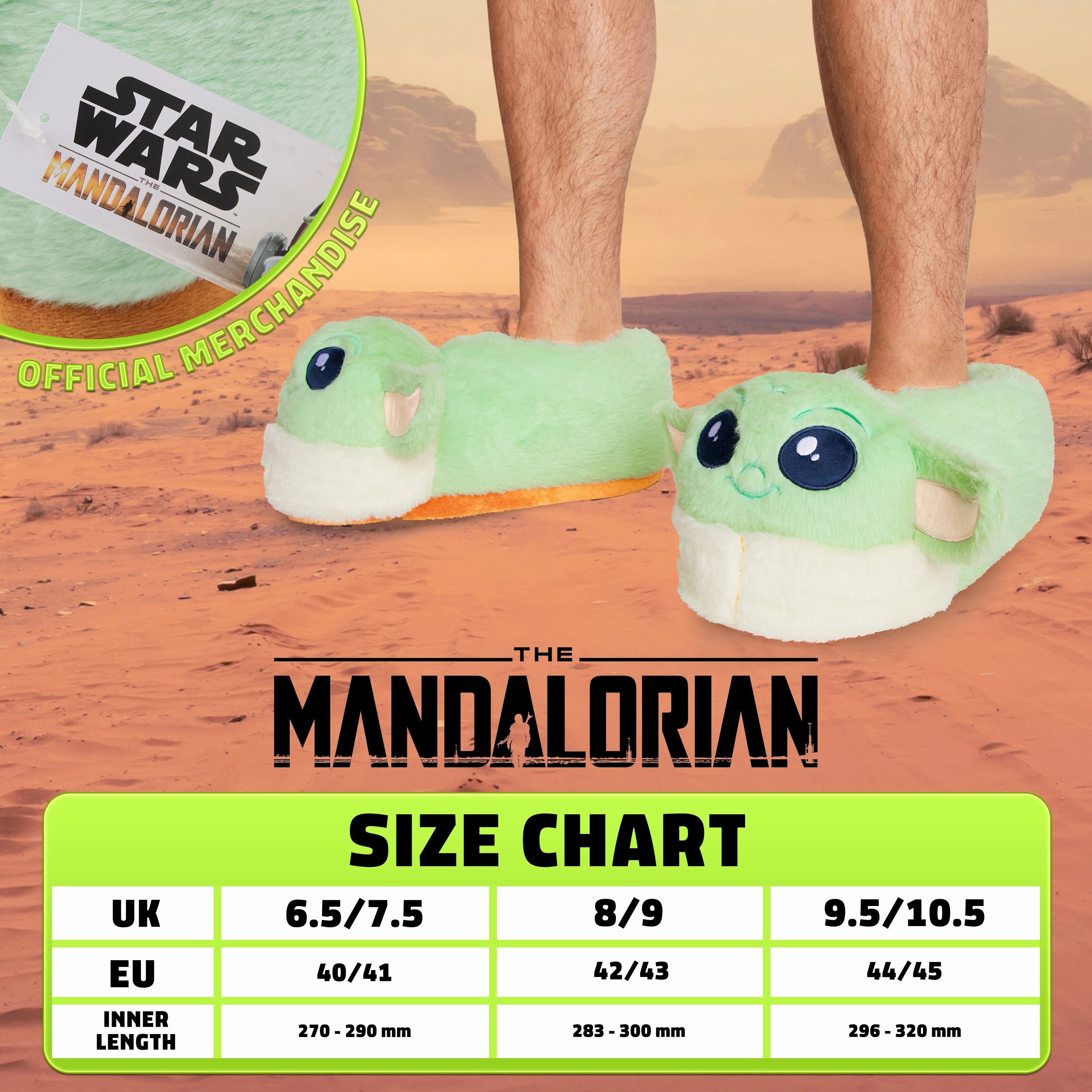 Slippers With Arch Disney The Mandalorian Men's Slippers, Baby Yoda Slippers for Men