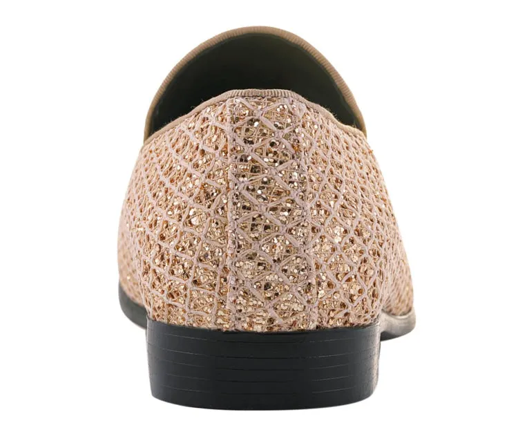 Sarlo Gold Glitter Lattice Tuxedo Slippers For Women Slippers Of Spider Climbing