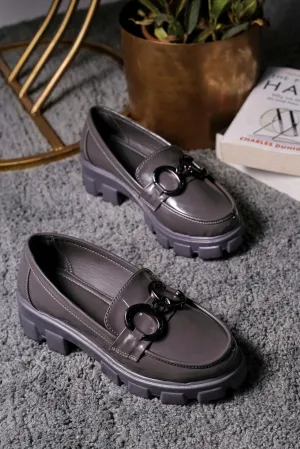 Buy Loafers Brauch Grey Patent Embellished Loafer Shoe