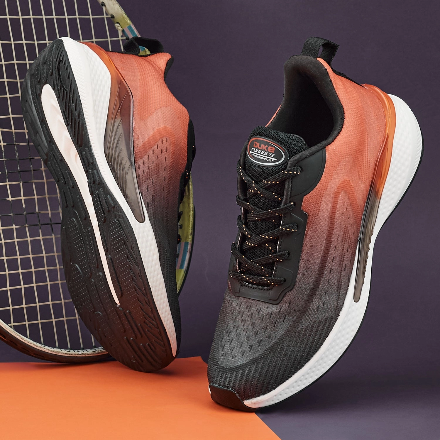 Good Shoes For Running Marathon Duke Men Colourblocked Mesh Running Shoes (FWOL2071)