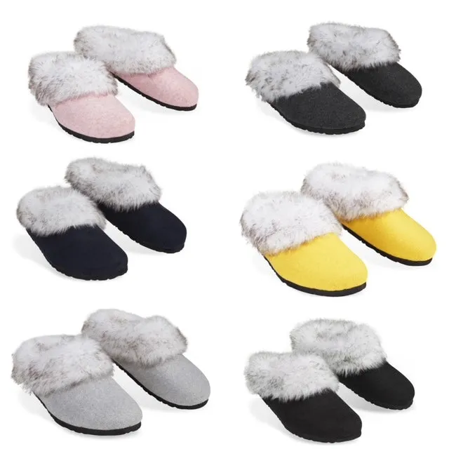 Lamb Skin Slippers Dunlop Ladies Slippers, Fluffy Slippers Women Faux Fur, House Shoes Indoor Outdoor