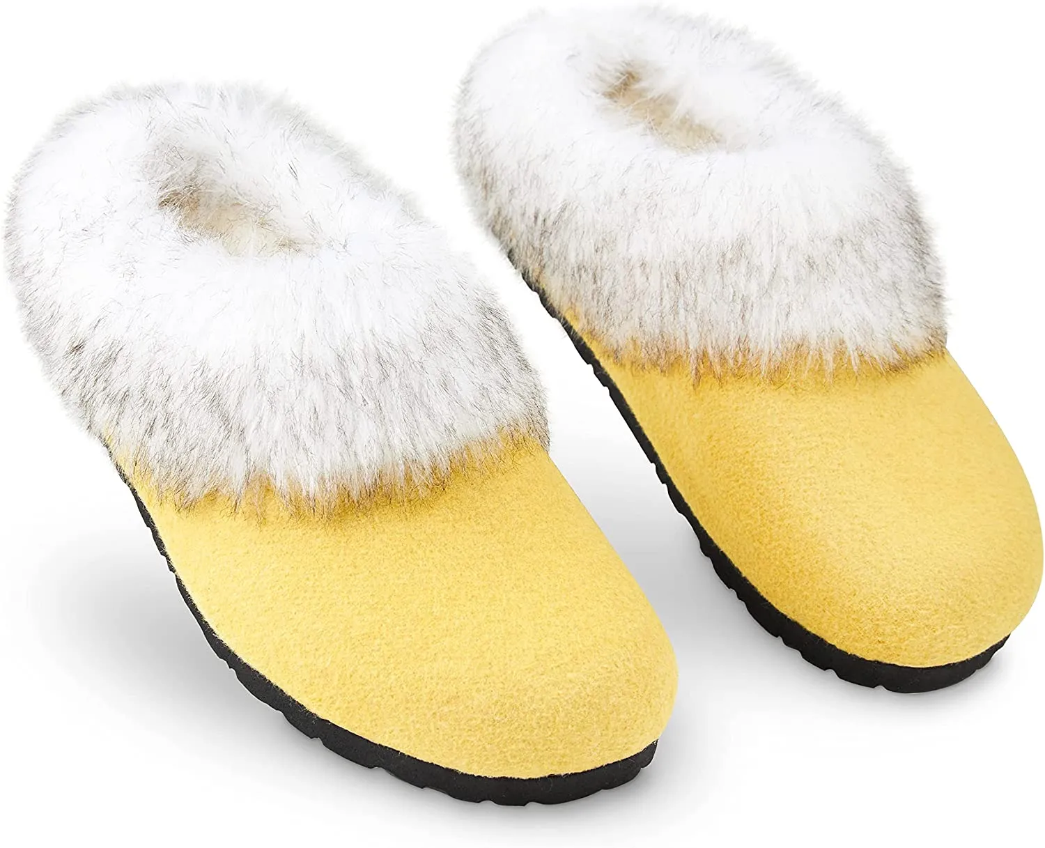 Slippers With A Rubber Sole Dunlop Ladies Slippers, Fluffy Slippers Women Faux Fur, House Shoes Indoor Outdoor