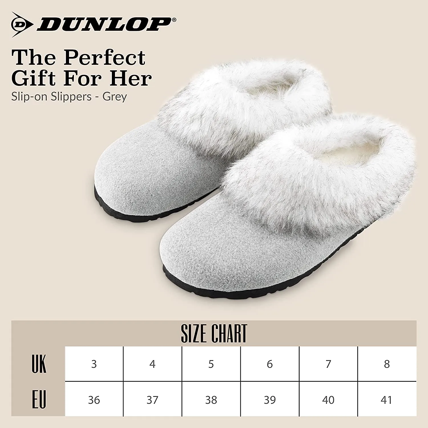 Dunlop Ladies Slippers, Fluffy Slippers Women Faux Fur, House Shoes Indoor Outdoor Bullseye Slippers