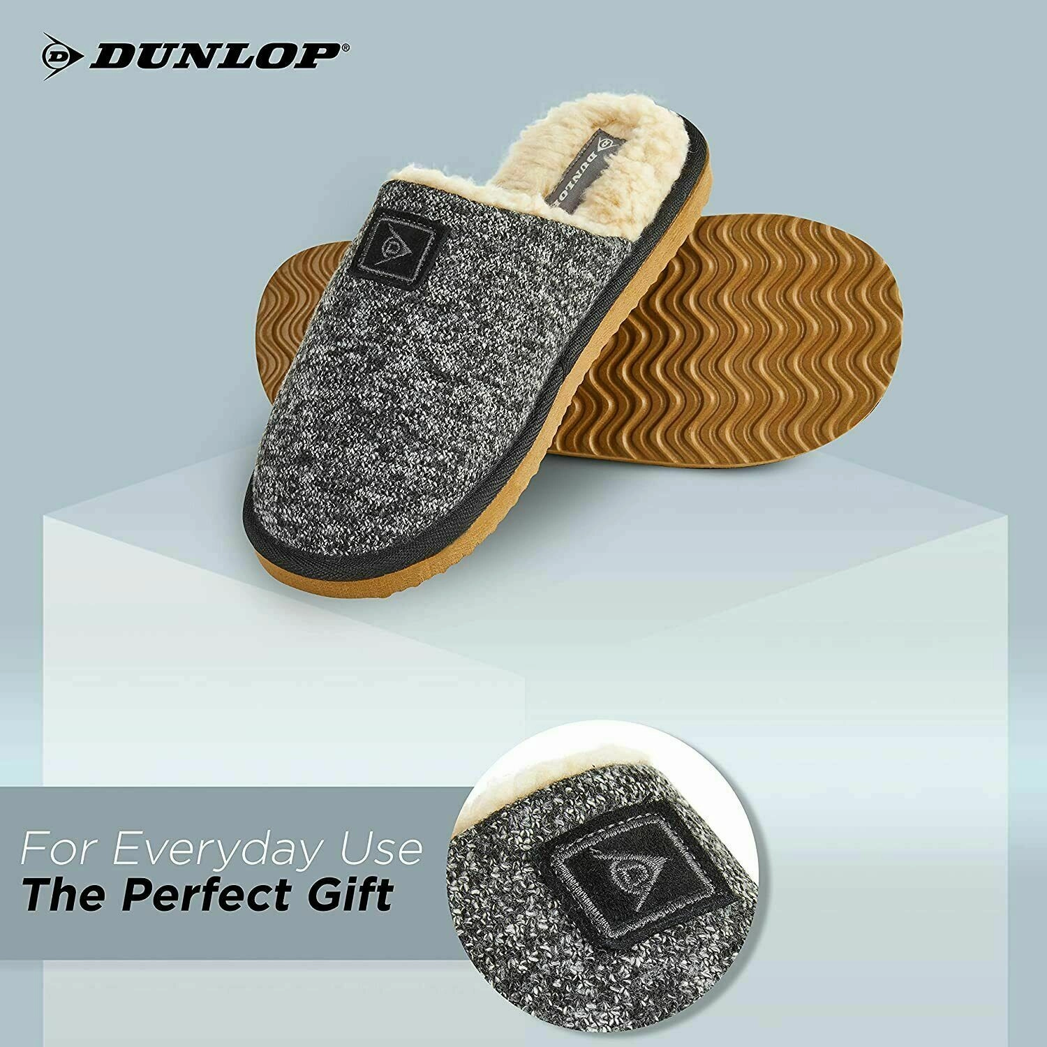Dunlop Comfy Memory Foam Slippers with Rubber Sole Anti Slip for Men Slippers With Open Toes