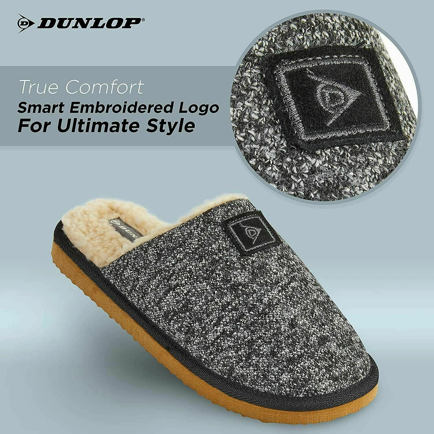 Hydro 5 Slides Dunlop Comfy Memory Foam Slippers with Rubber Sole Anti Slip for Men