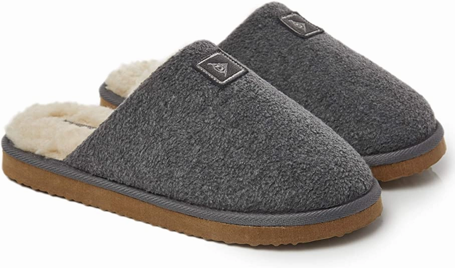 Dunlop Comfy Memory Foam Slippers with Rubber Sole Anti Slip for Men Travel Foldable Slippers