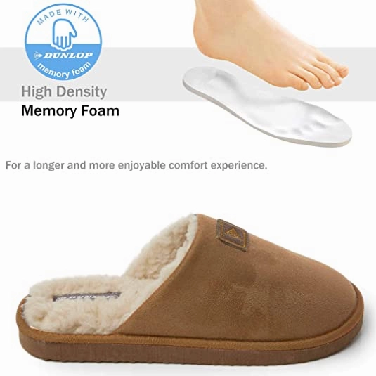 Dunlop Comfy Memory Foam Slippers with Rubber Sole Anti Slip for Men Vincci Slippers