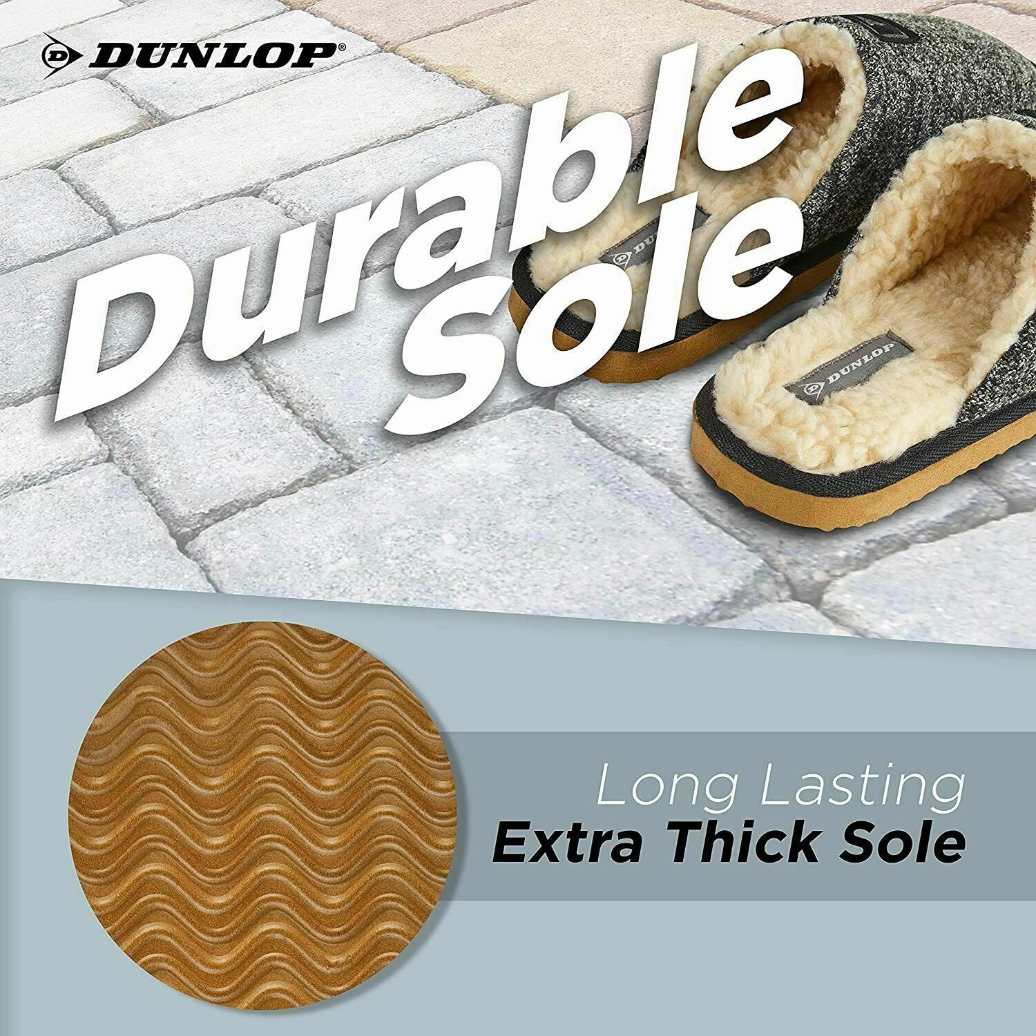 Dunlop Comfy Memory Foam Slippers with Rubber Sole Anti Slip for Men Lol Slippers