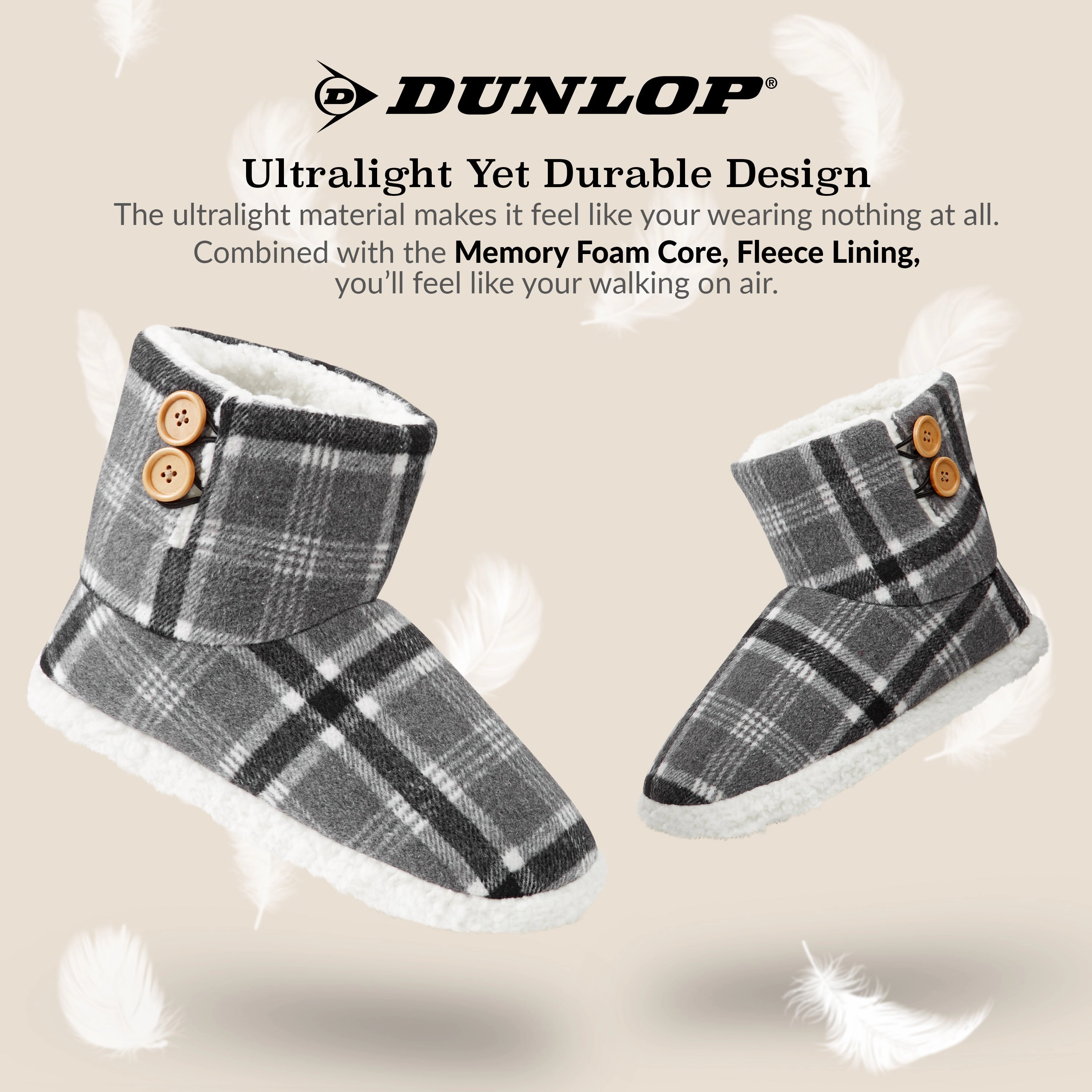 Dunlop Men's Slippers - Plush Boot Slippers for Men Fake Fur Slides
