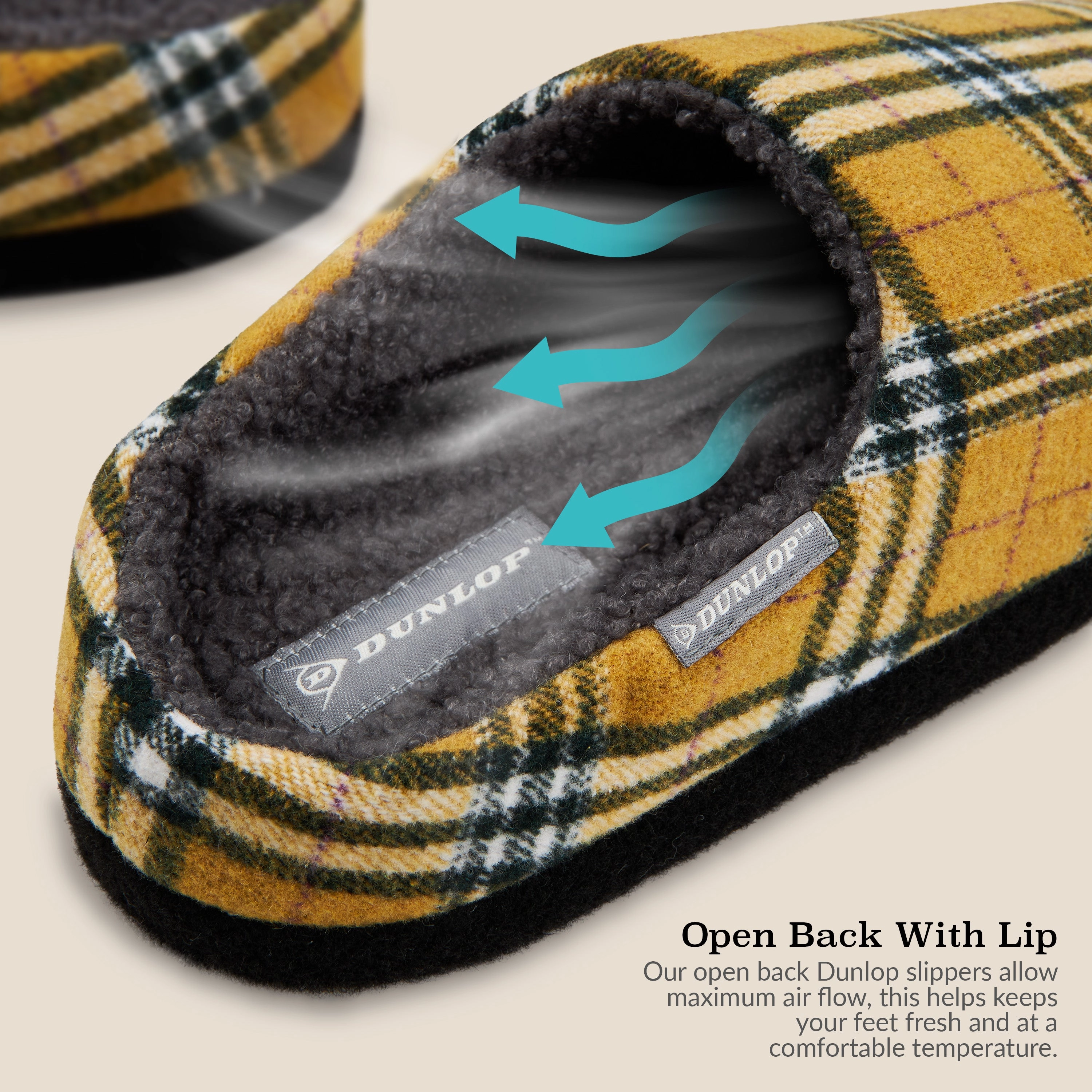 Dunlop Mens,Comfy Memory Foam Slippers,Warm Faux Sheepskin Anti Slip House Shoes Tasmanian Slippers