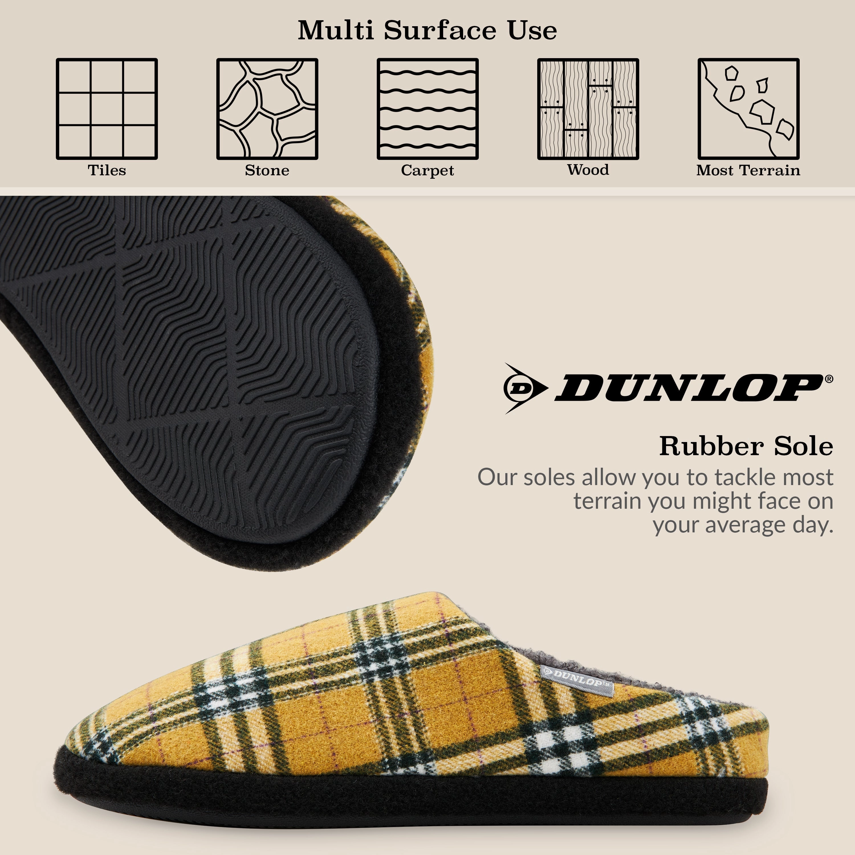 Dunlop Mens,Comfy Memory Foam Slippers,Warm Faux Sheepskin Anti Slip House Shoes Oz Ruby Slippers