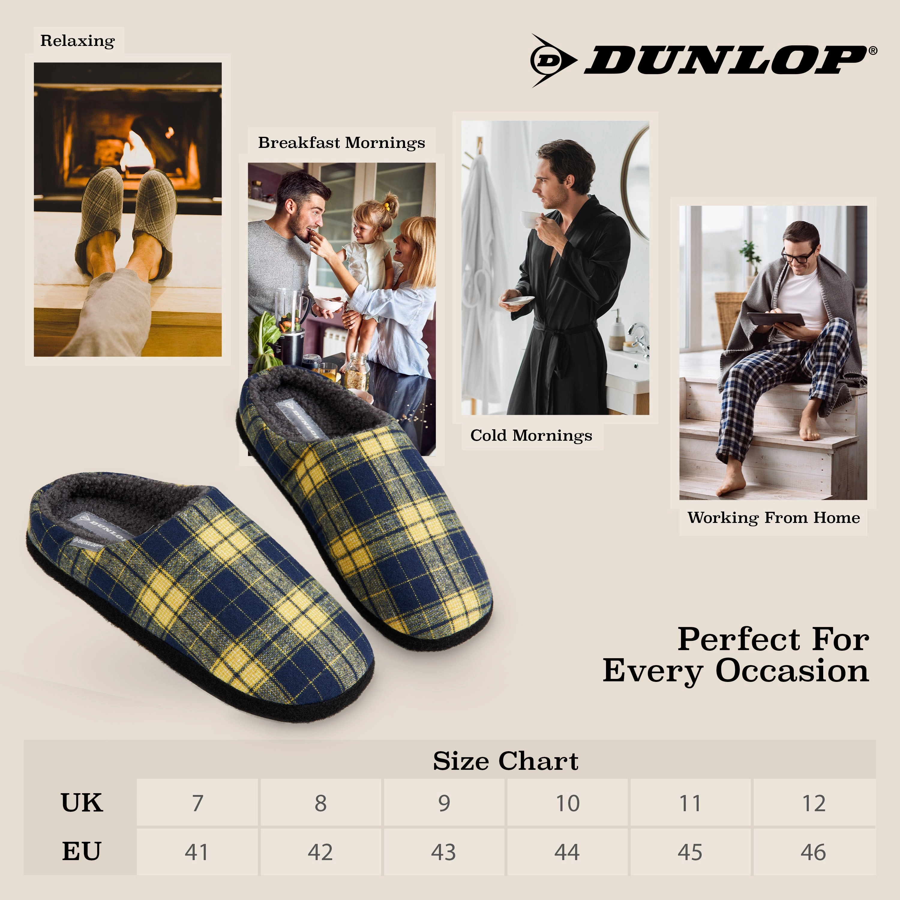Suede Slippers Burree Dunlop Mens,Comfy Memory Foam Slippers,Warm Faux Sheepskin Anti Slip House Shoes