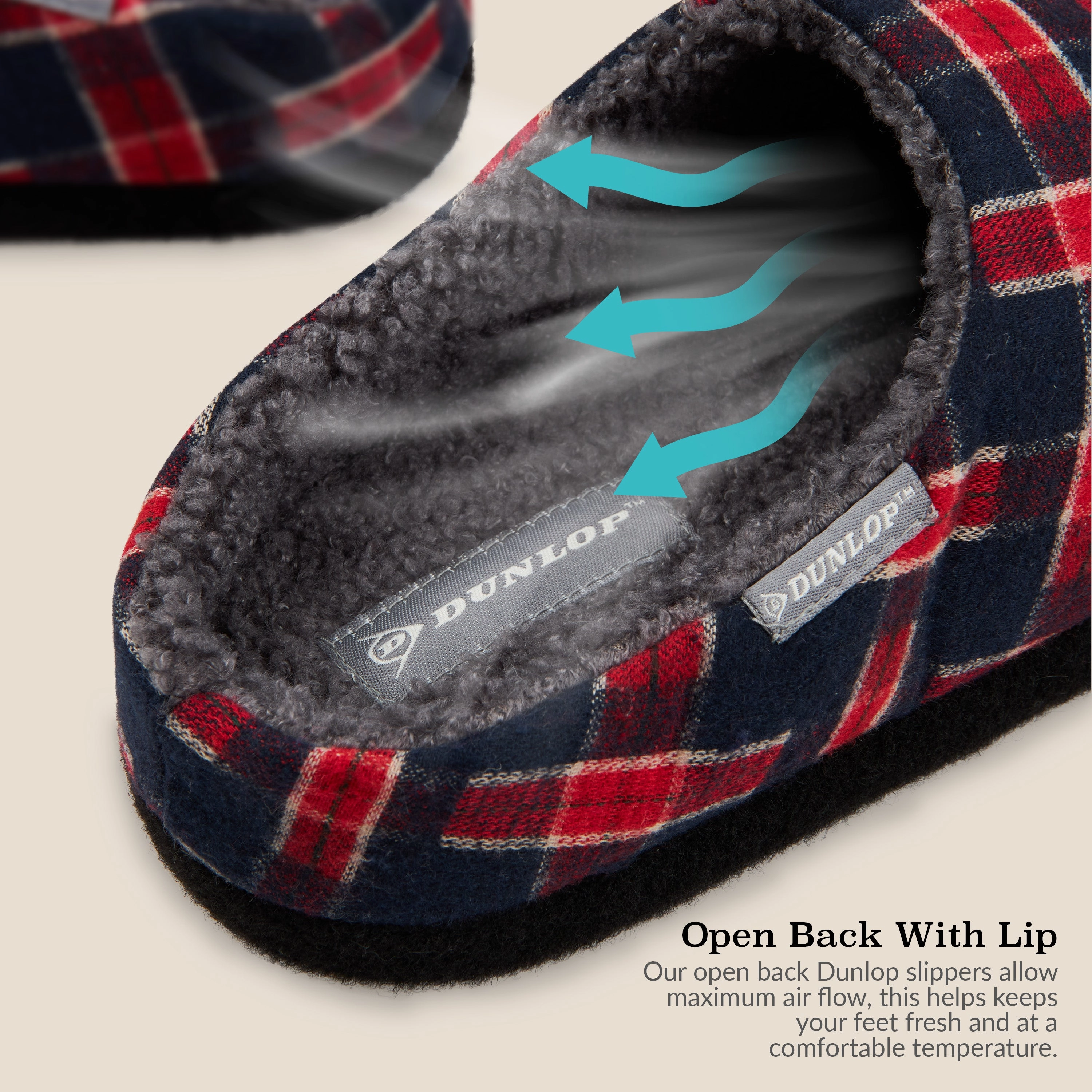 Banda Slides Dunlop Mens,Comfy Memory Foam Slippers,Warm Faux Sheepskin Anti Slip House Shoes