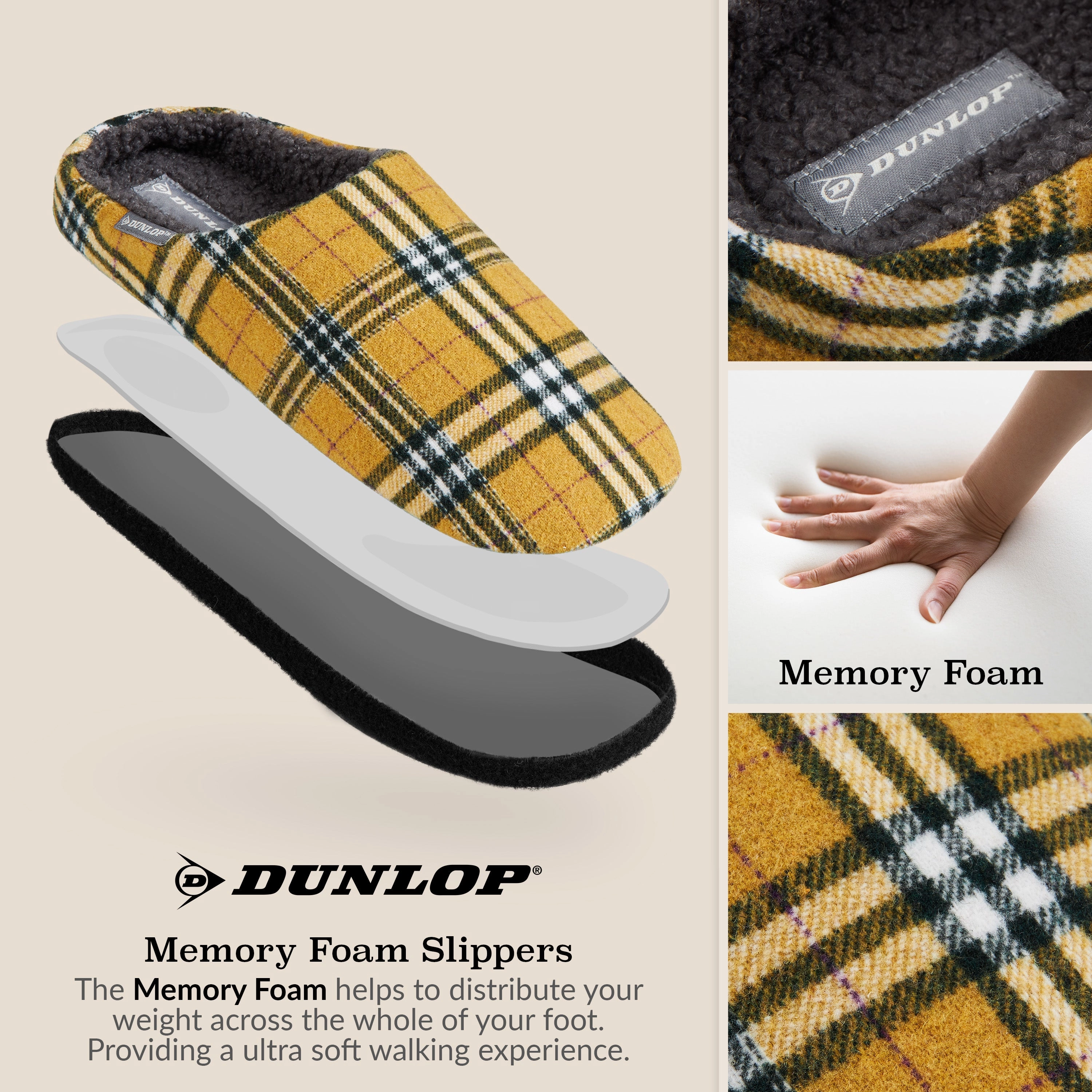 Platform Wedge Slide Sandals Dunlop Mens,Comfy Memory Foam Slippers,Warm Faux Sheepskin Anti Slip House Shoes