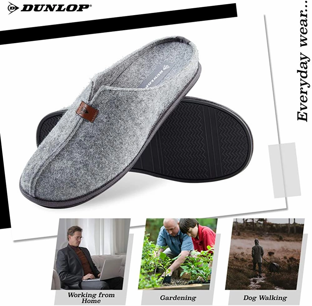 Good Slippers For Sweaty Feet Dunlop Mens Slippers, Felt Slip On Mules Men's Slippers