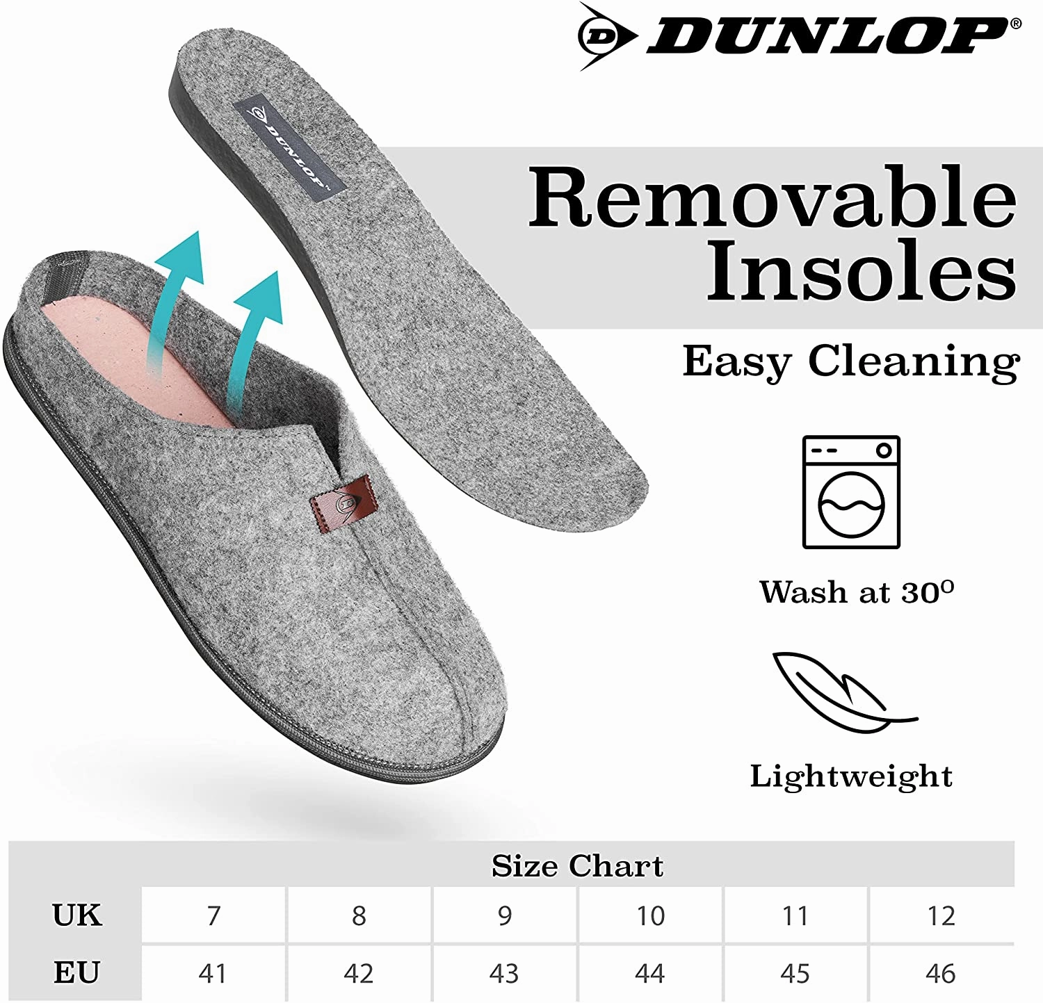 Birkenstocks Slippers Dunlop Mens Slippers, Felt Slip On Mules Men's Slippers