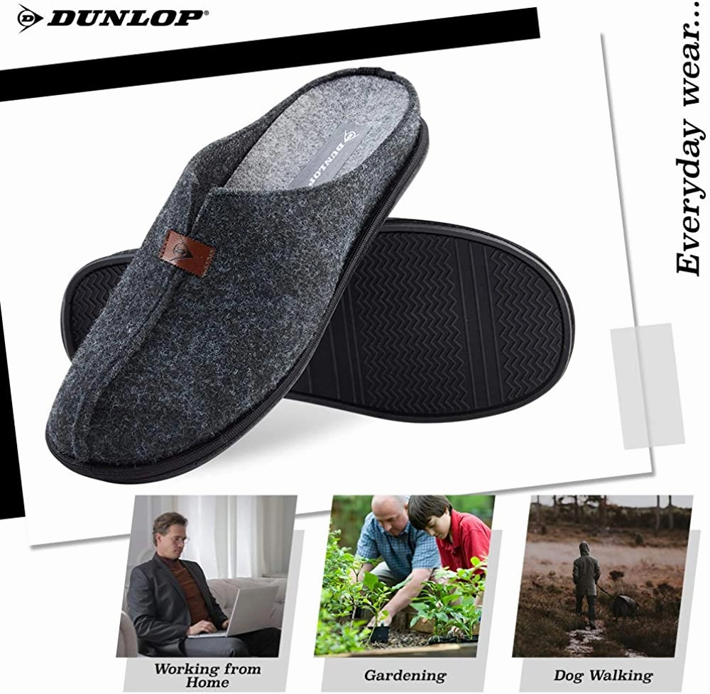 Dunlop Mens Slippers, Felt Slip On Mules Men's Slippers Slippers From Kohls