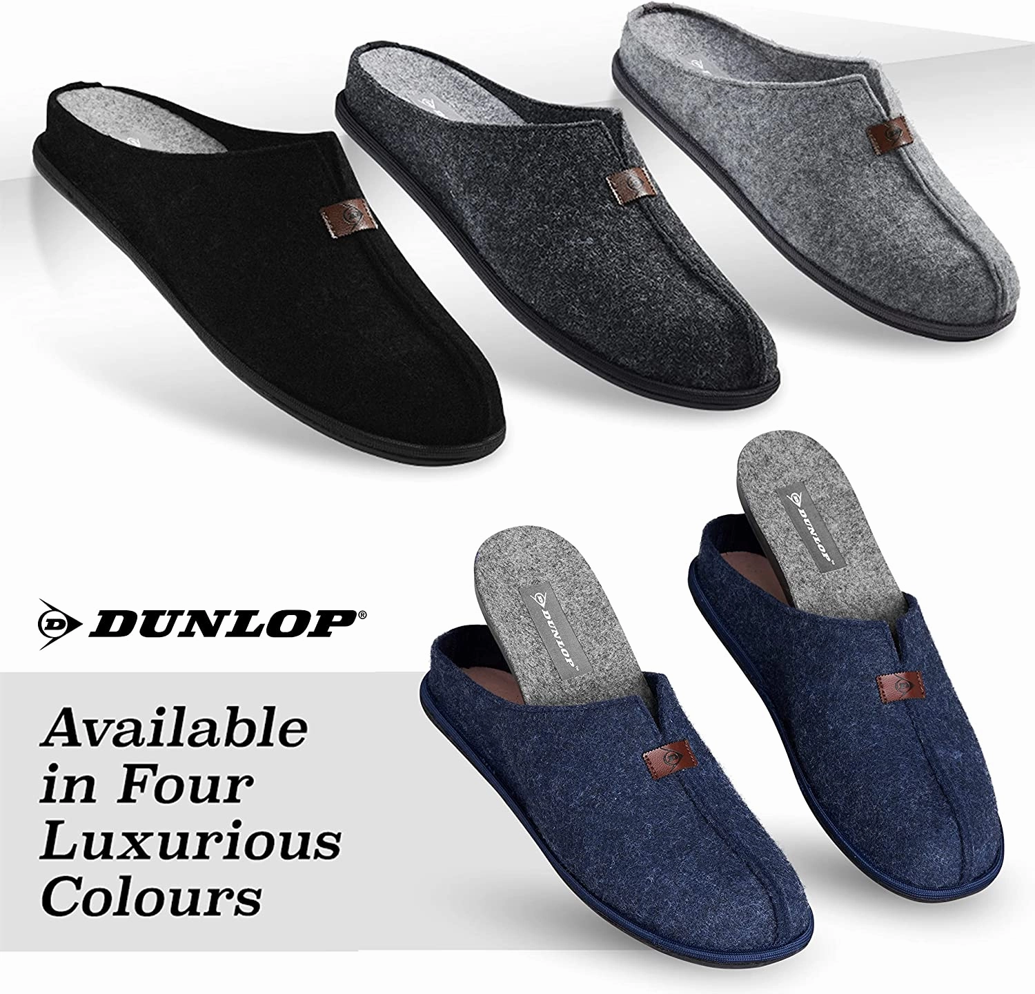 Snakeskin Slides Dunlop Mens Slippers, Felt Slip On Mules Men's Slippers