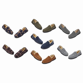 Dunlop Moccasins Loafers Faux Sheepskin Slippers with Rubber Sole for Men Badger Slippers