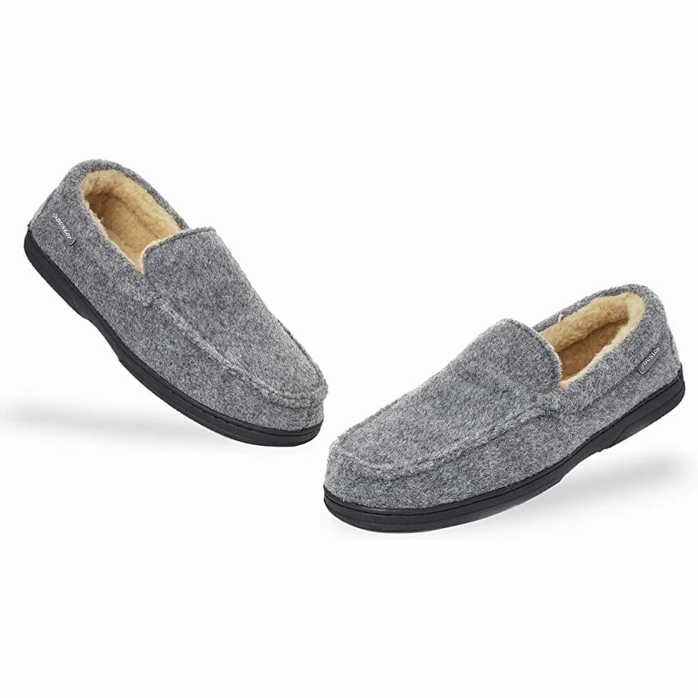 Custom Slide Sandals Dunlop Moccasins Loafers Faux Sheepskin Slippers with Rubber Sole for Men