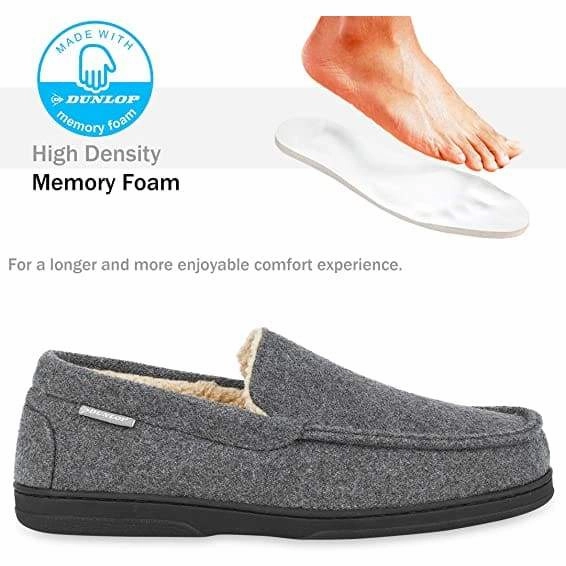 Slippers Universal Studios Dunlop Moccasins Loafers Faux Sheepskin Slippers with Rubber Sole for Men
