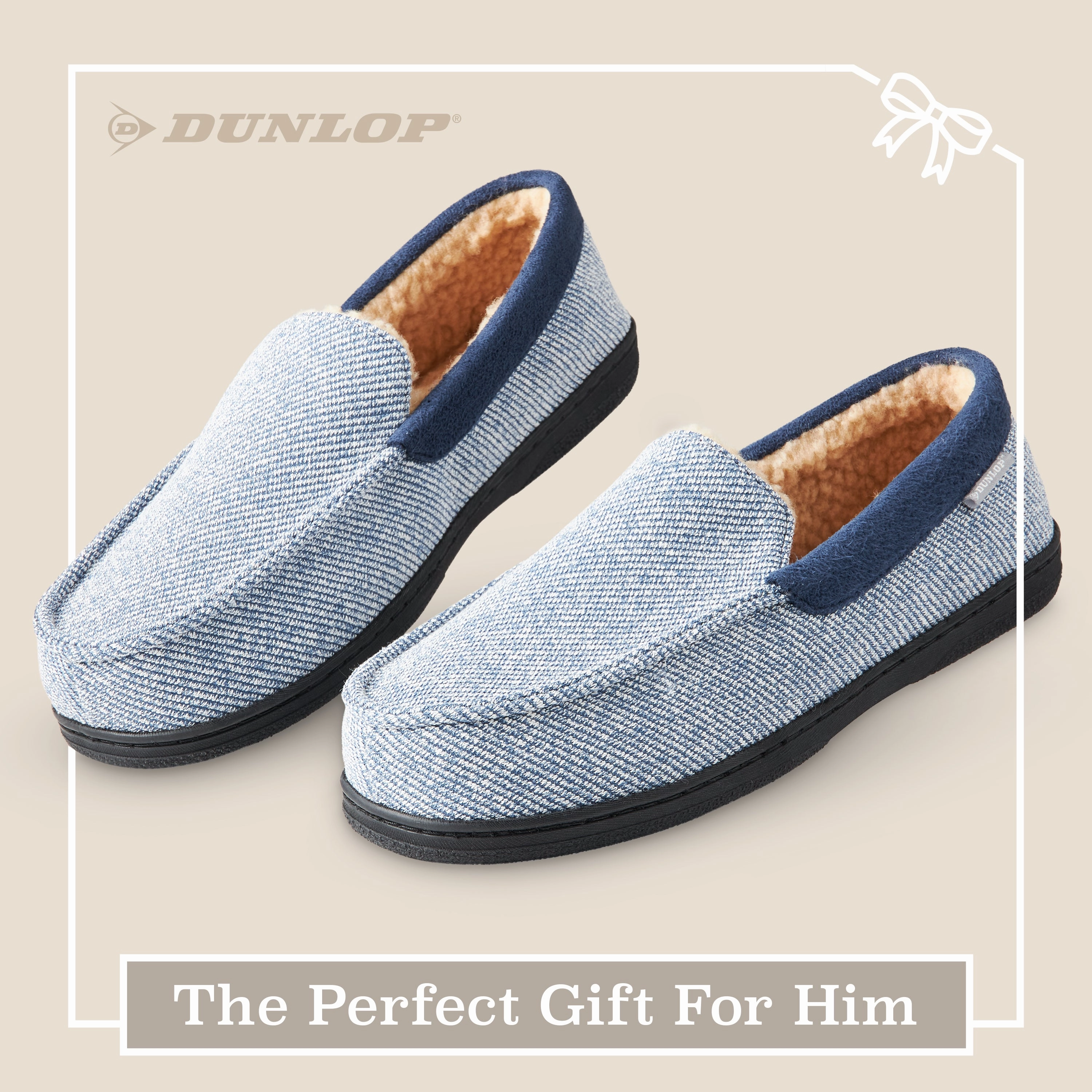 Bed Room Slippers Dunlop Moccasins Slippers for Men With Rubber Sole