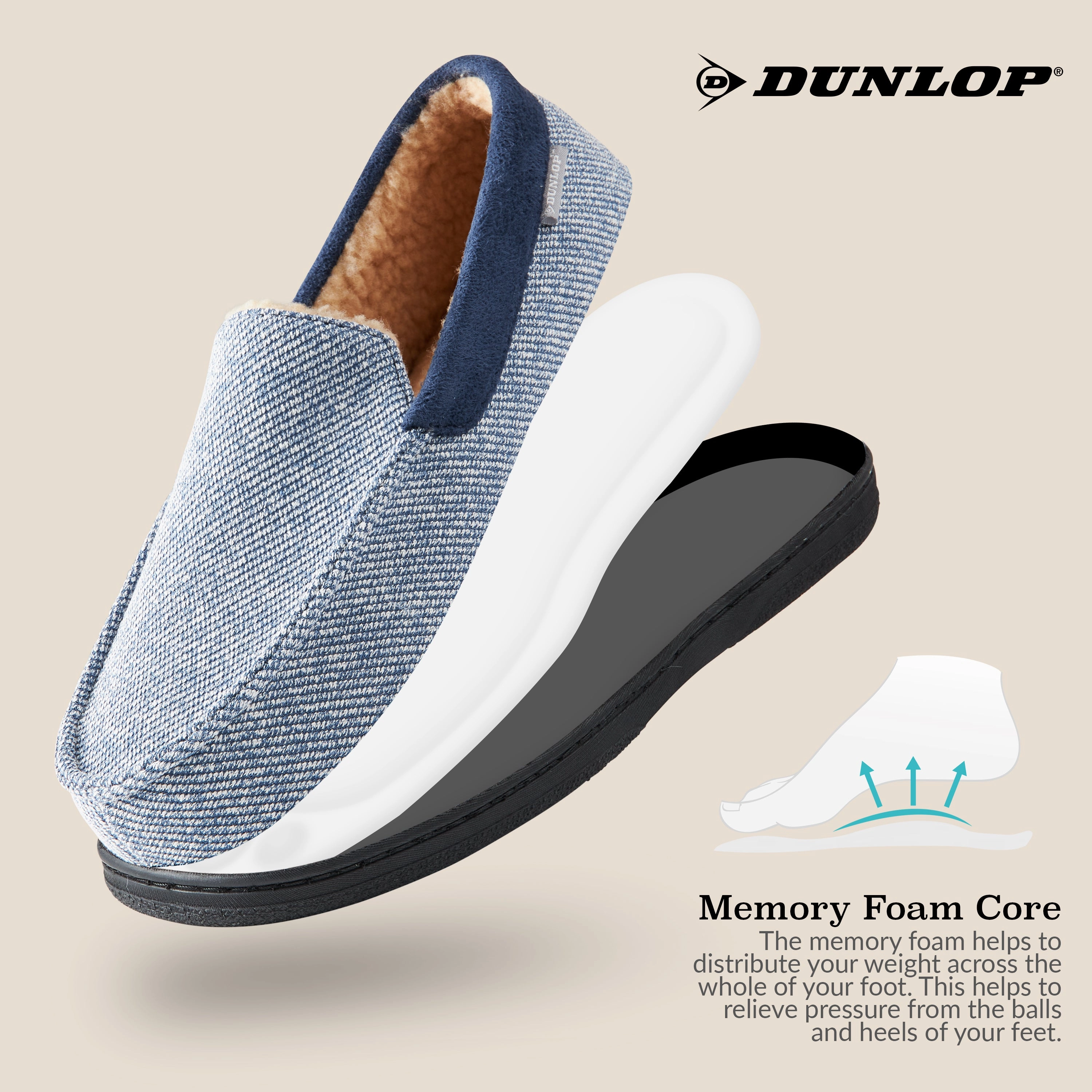 Dunlop Moccasins Slippers for Men With Rubber Sole Slippered