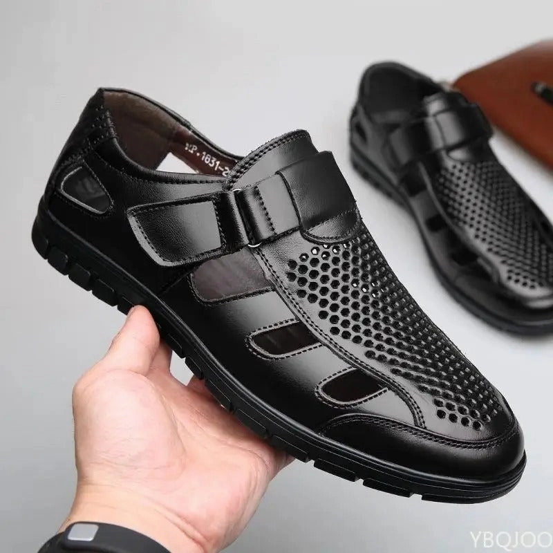 Men's Soft And Comfortable Leather Sandals Sliders Slippers