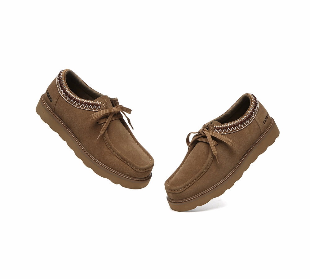 Best Casual Shoes With Wide Feet EVERAU Men Leather Lace Up Casual Shoes Madison