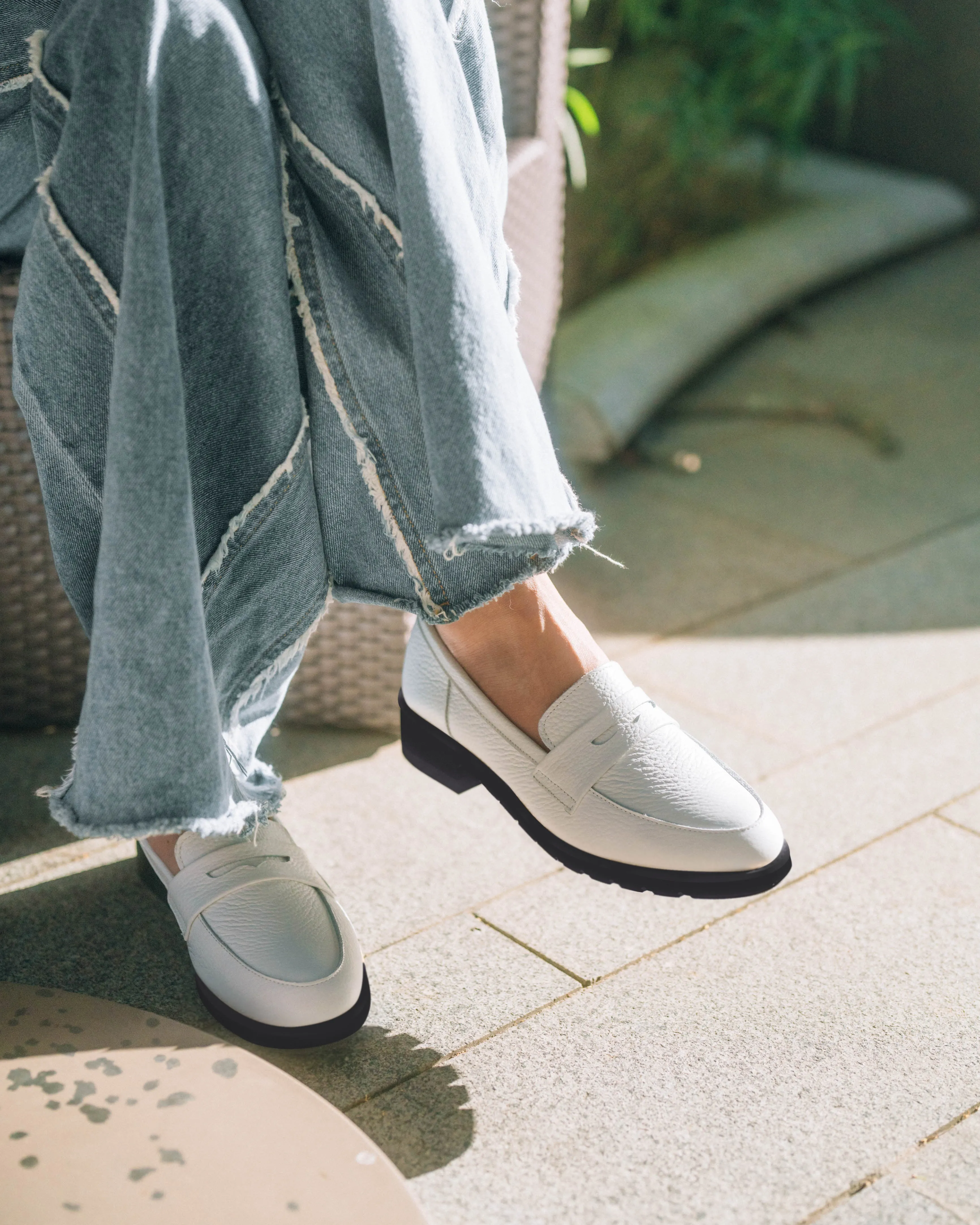 Penny Loafers - Blanc White Belgium Loafers