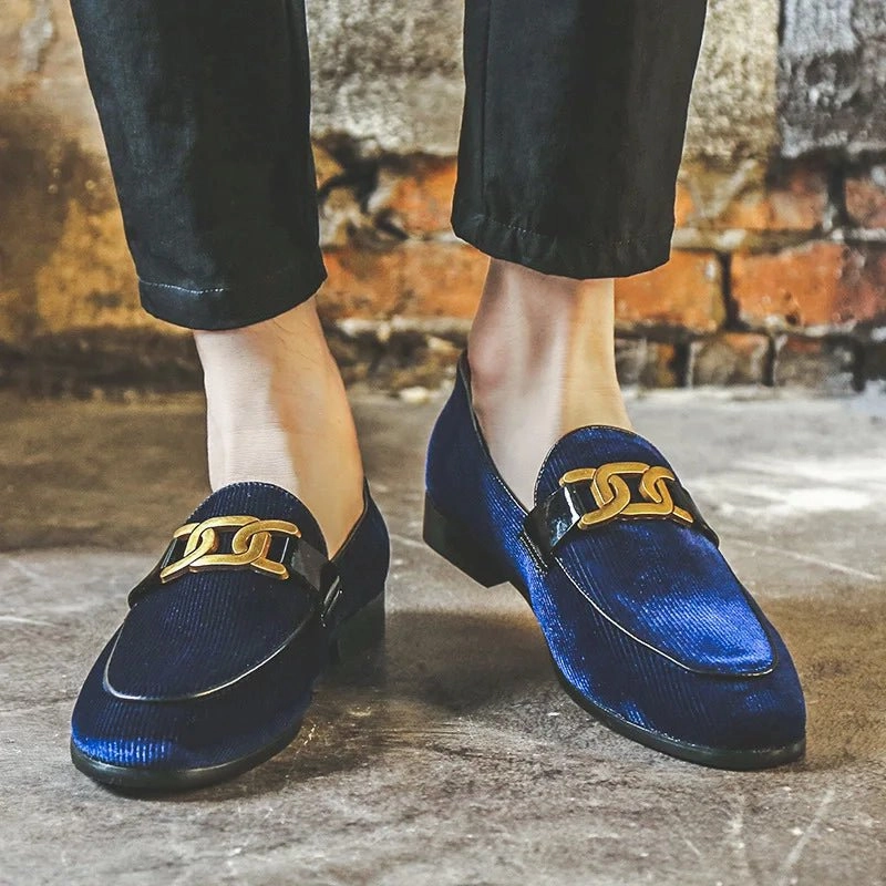 Plus Size 48 Corduroy Material Fashion Men Loafers Shoes Slip On Dress Shoes Expensive Loafers