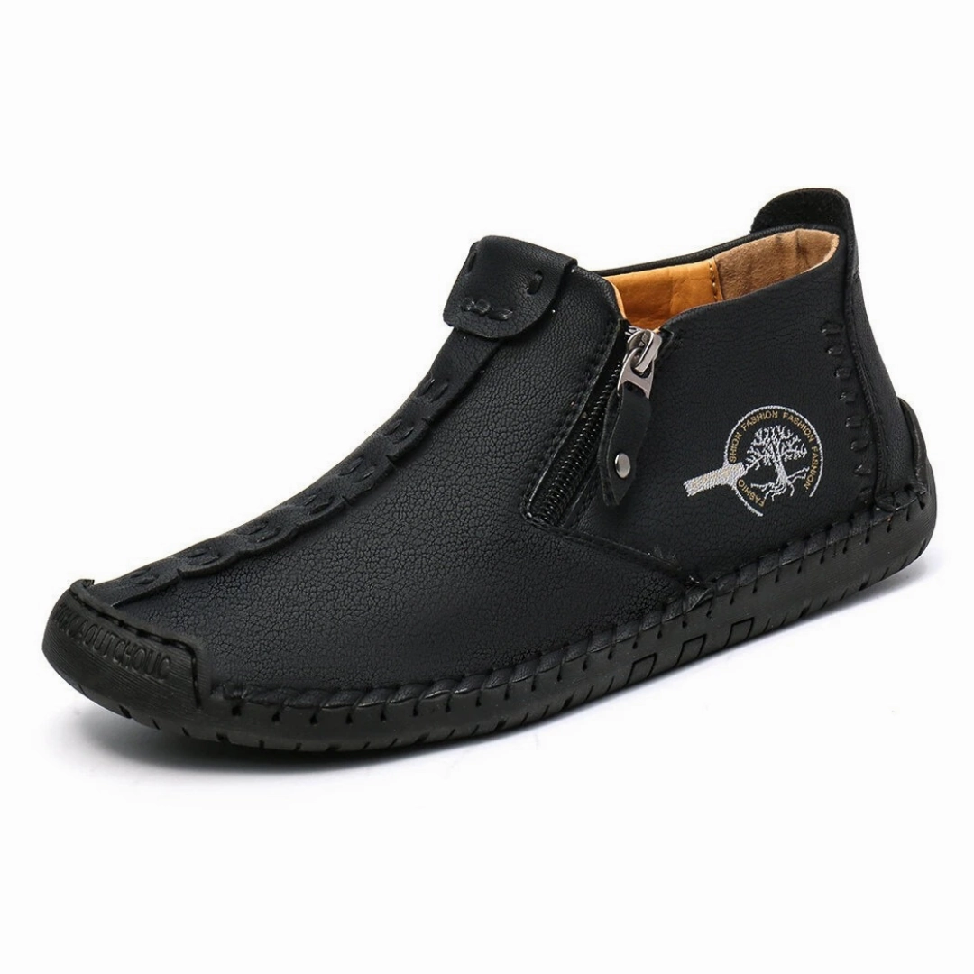 Shoe Brands For Flat Feet GRW Orthopedic Men Shoes Comfort Leather Non-slip Zipper Boot