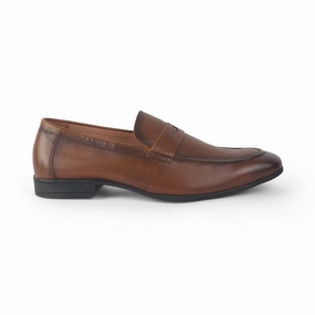 Tresmode Hawk Tan Men's Leather Penny Loafers Unisa Loafers