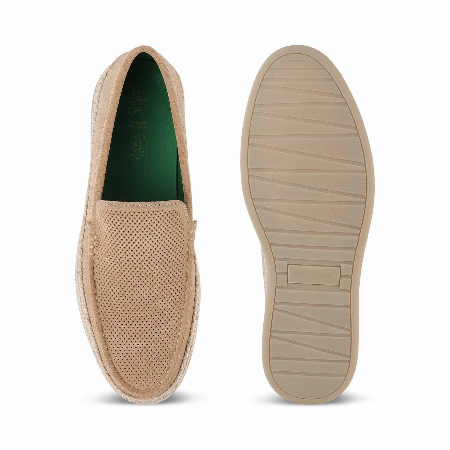 Tresmode Bath Beige Men's Suede Leather Loafers Massimo Dutti Loafers