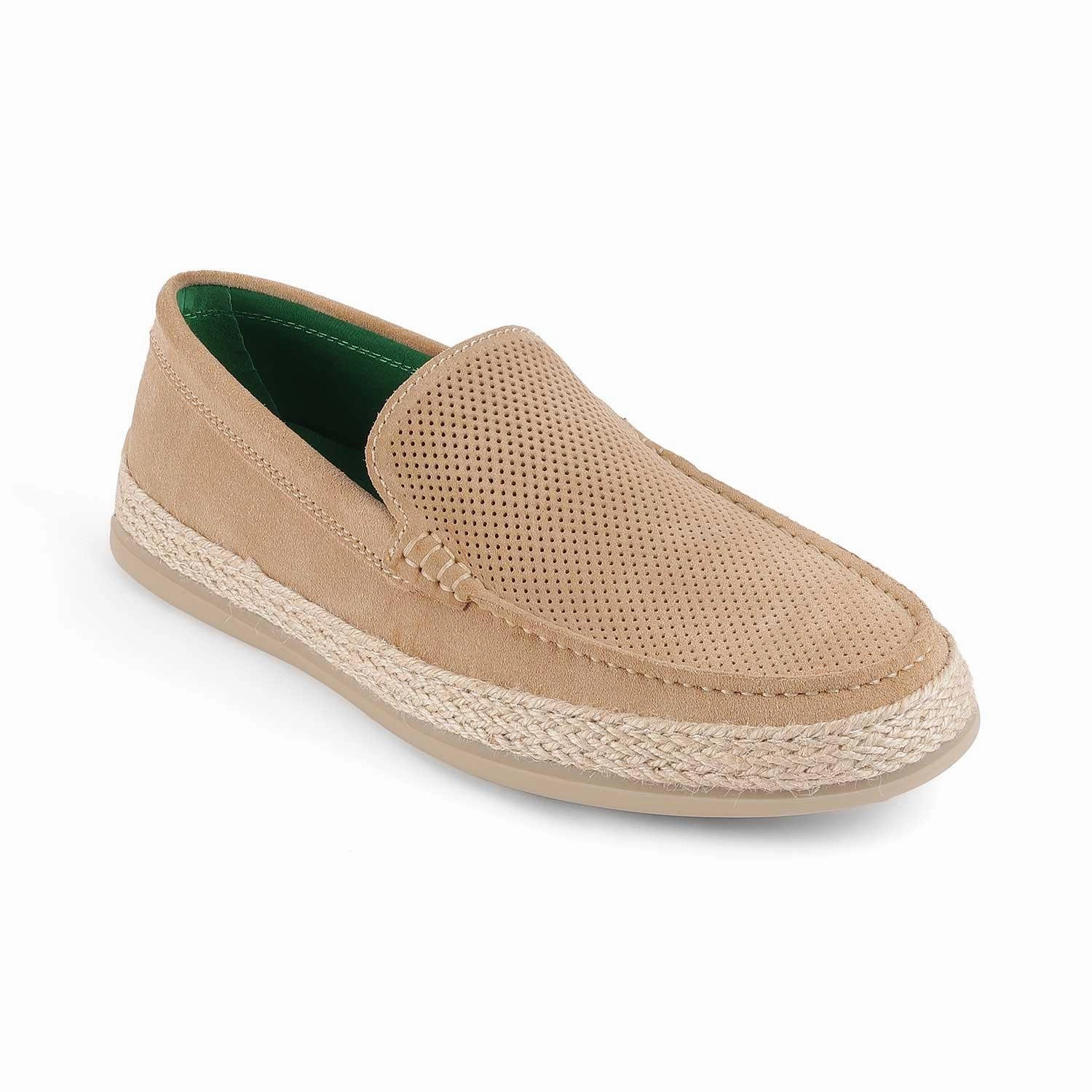 Tresmode Bath Beige Men's Suede Leather Loafers Vionic Suede Loafers