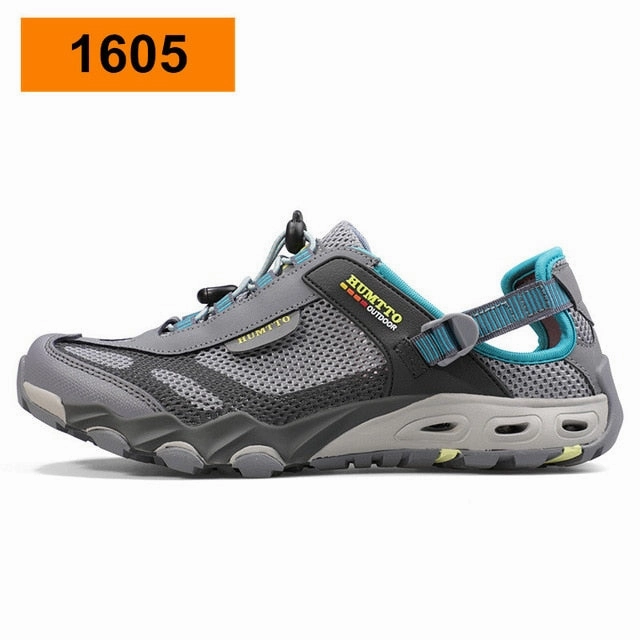 Summer Fashion Sandals Men Outdoor Leather Mesh Beach Shoes Heel Mule Sandals